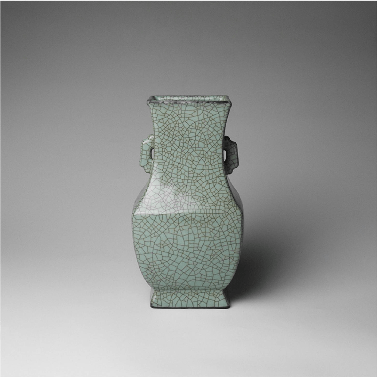 The Imperial Beauty of Celadon: The Sky Blue Glaze Vase with Handles “天青瓷之帝色：天青釉貫耳方瓶” - Ci Porcelain