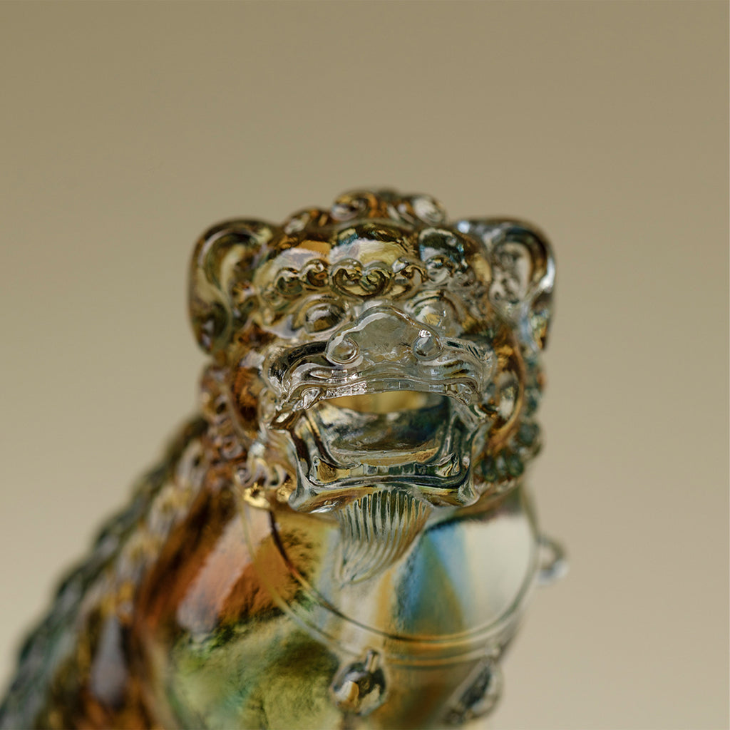 Guardian Lion Glass Incense Burner
