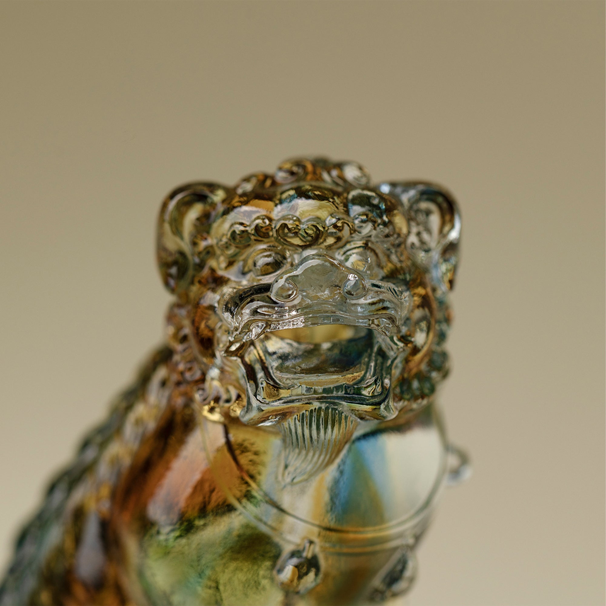 Guardian Lion Glass Incense Burner