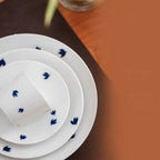 Indigo Petals Duo – 8-Piece Blue & White Porcelain Dinner Set for 2 People