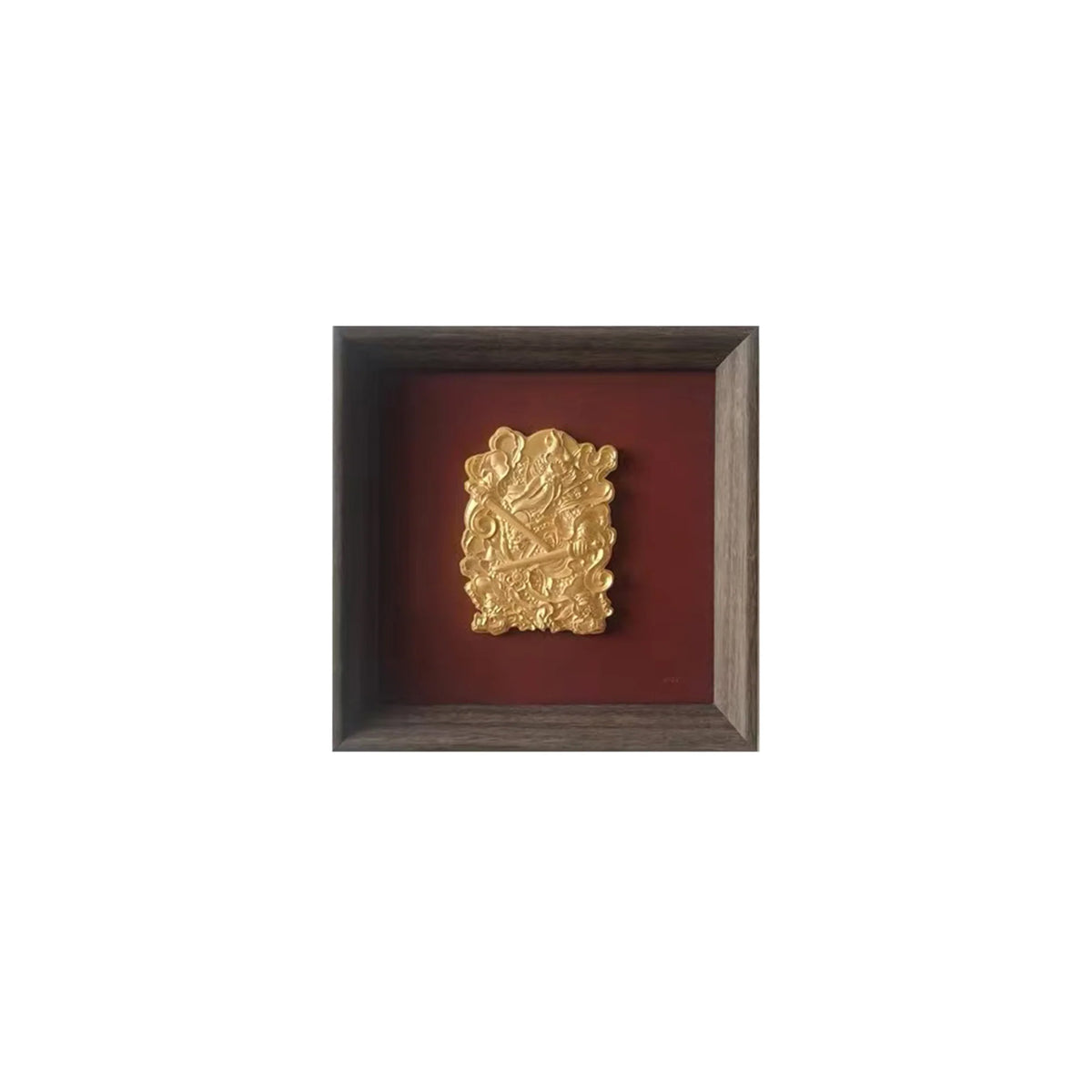 Asian-Inspired Golden Relief Framed Wall Art 215x215