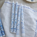 Blue Porcelain Taper Candle Set – 8pcs / 4 Designs
