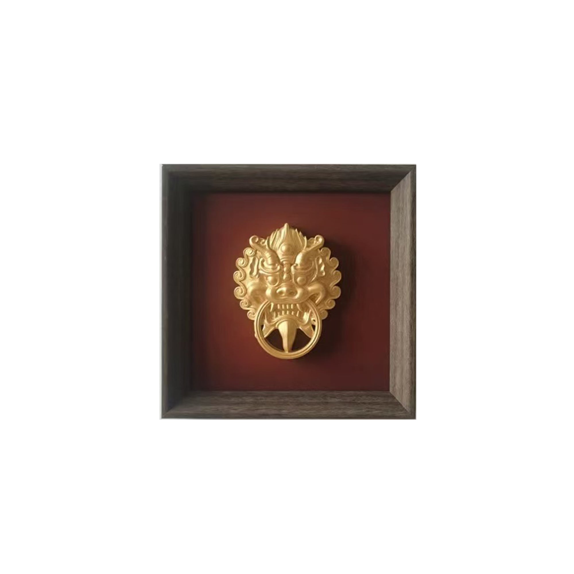 Asian-Inspired Golden Relief Framed Wall Art 215x215