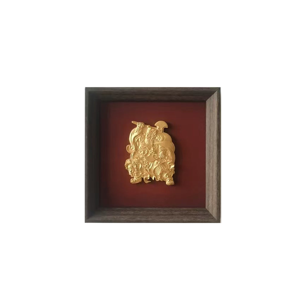 Asian-Inspired Golden Relief Framed Wall Art 215x215