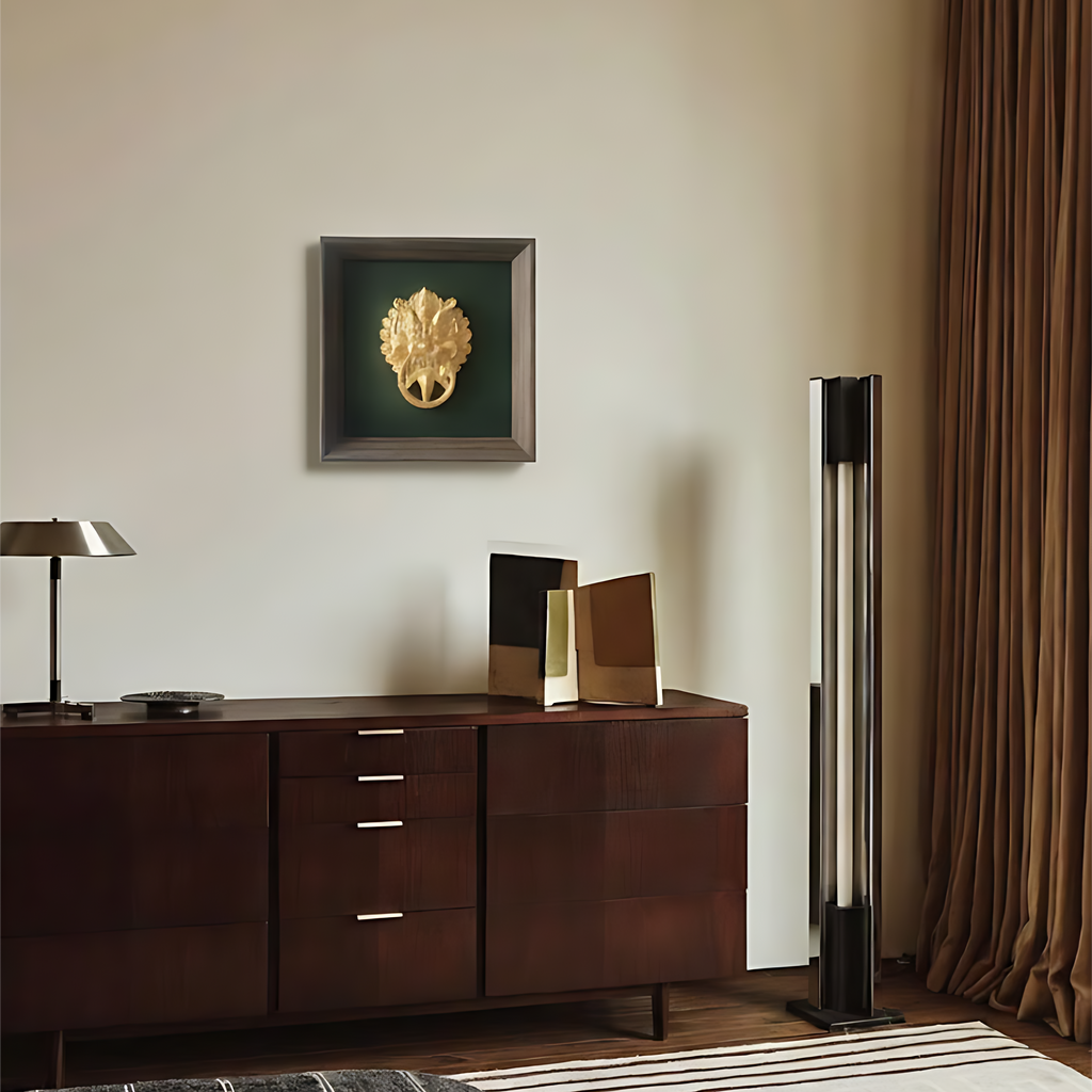 Asian-Inspired Golden Relief Framed Wall Art 215x215