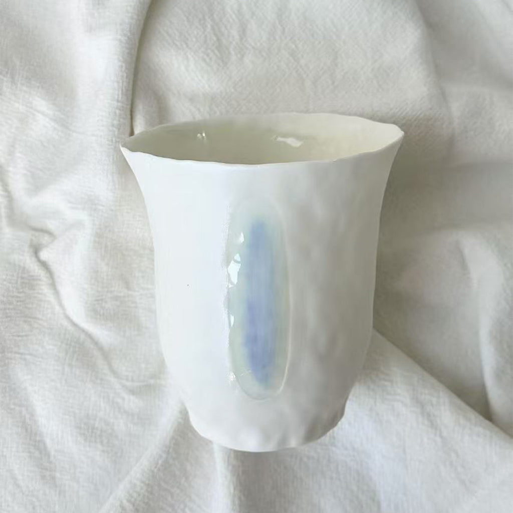 Jiayu · Flowing Eternity · Hand-Pinched White Porcelain Cup