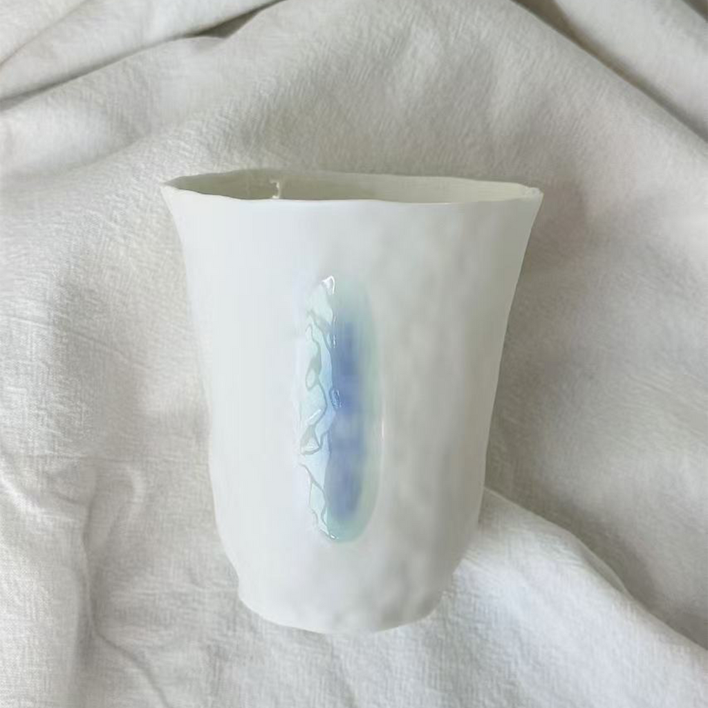 Jiayu · Flowing Eternity · Hand-Pinched White Porcelain Cup