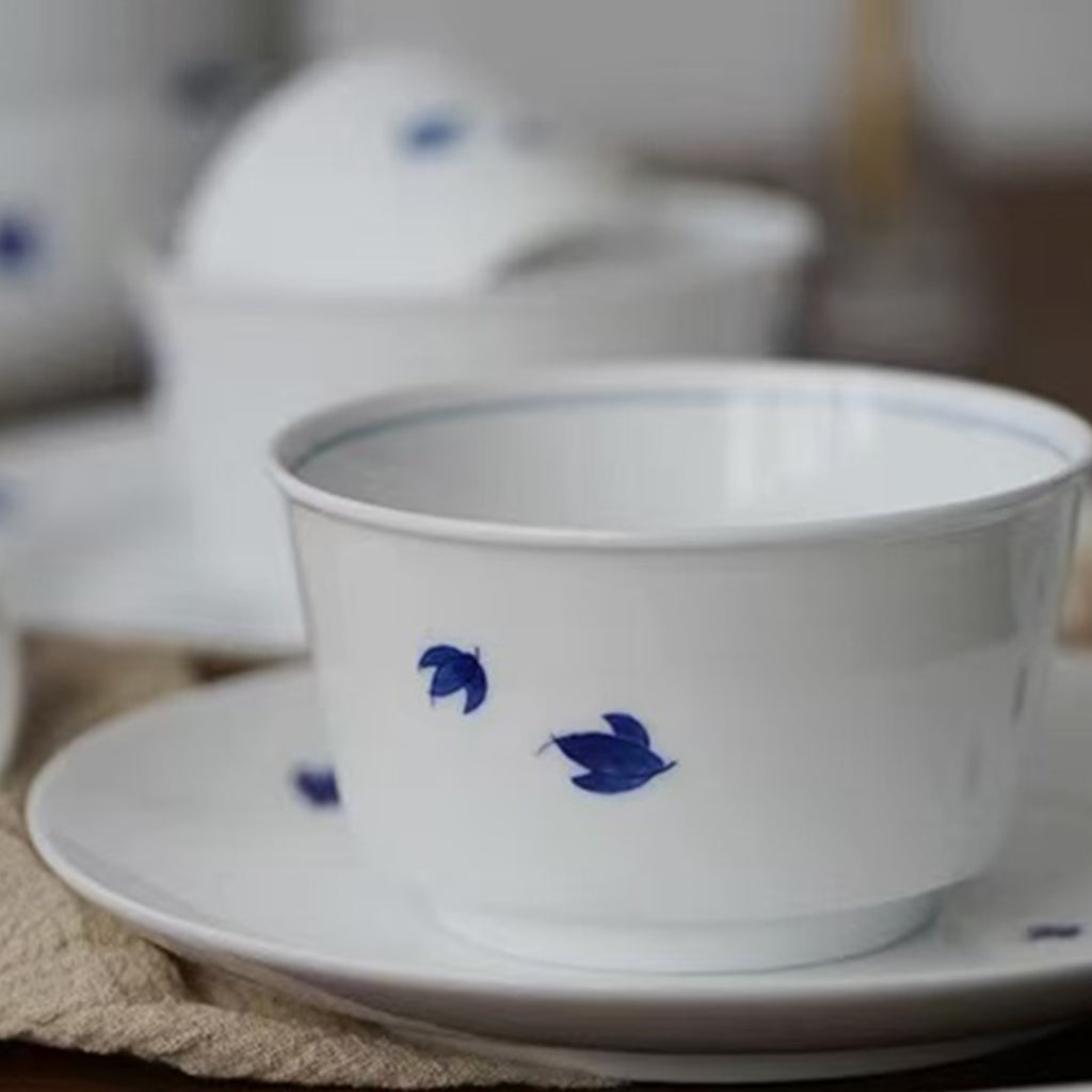 Indigo Petals Duo – 8-Piece Blue & White Porcelain Dinner Set for 2 People