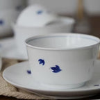 Indigo Petals Duo – 8-Piece Blue & White Porcelain Dinner Set for 2 People