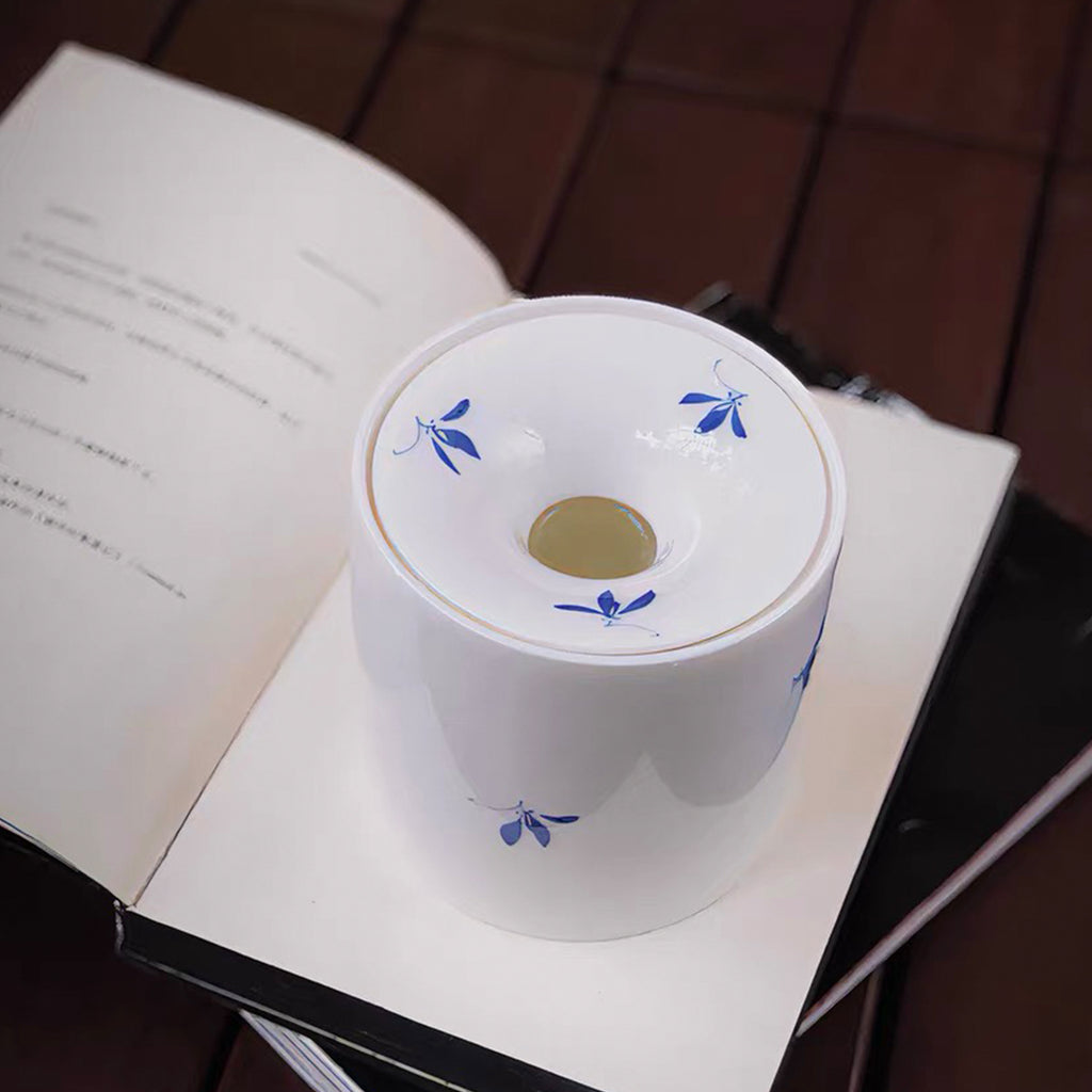 Hand-Painted Butterfly Orchid Ashtray