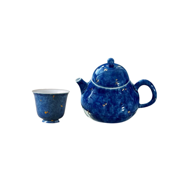 Snowflake Blue Tea Set