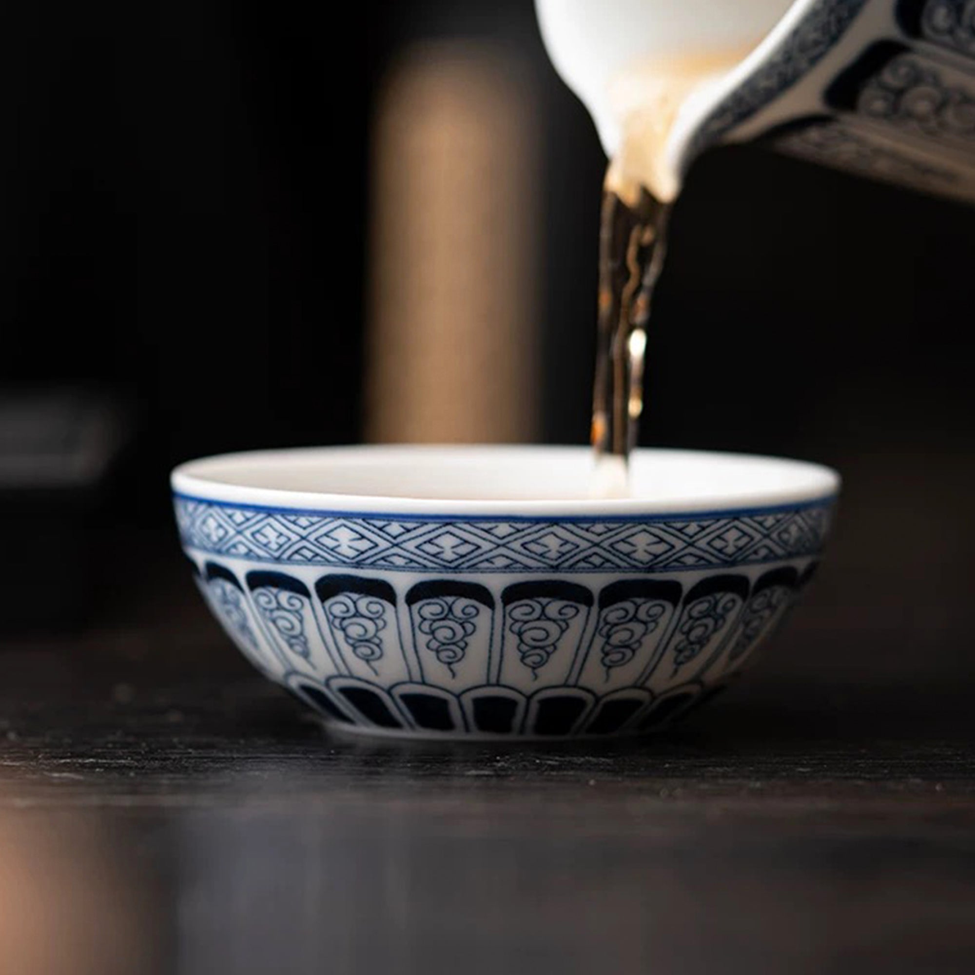 Hand-Painted Scrollwork Tea Cup