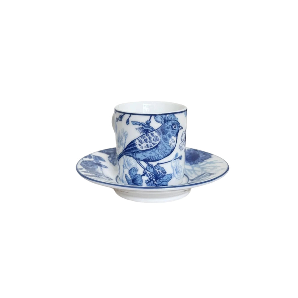 Birkley Hand-painted Porcelain Espresso Cup with Plate