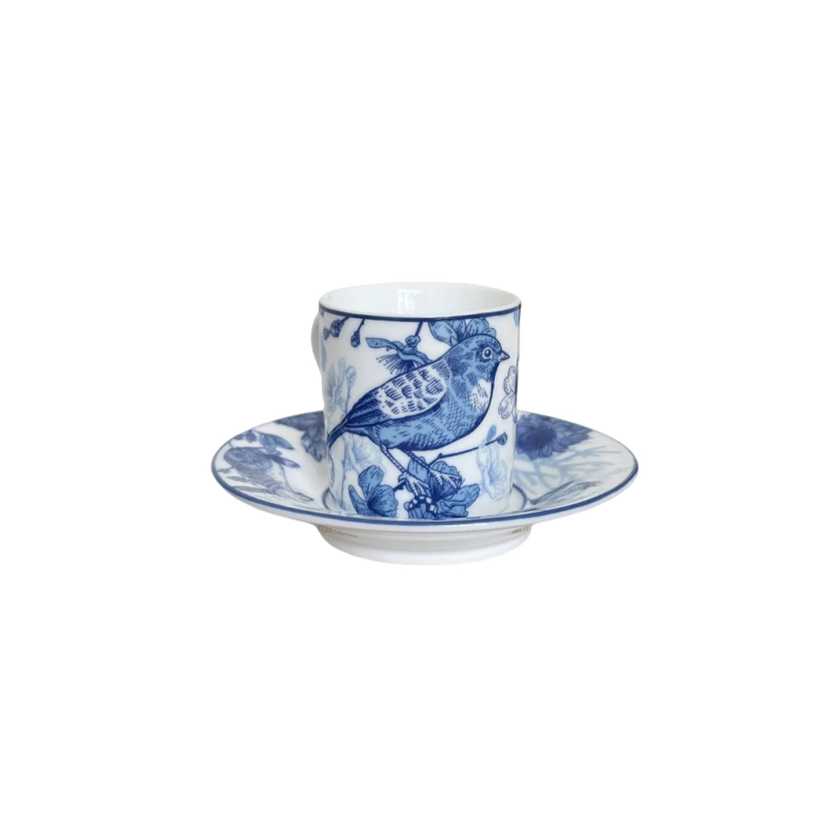 Birkley Hand-painted Porcelain Espresso Cup with Plate
