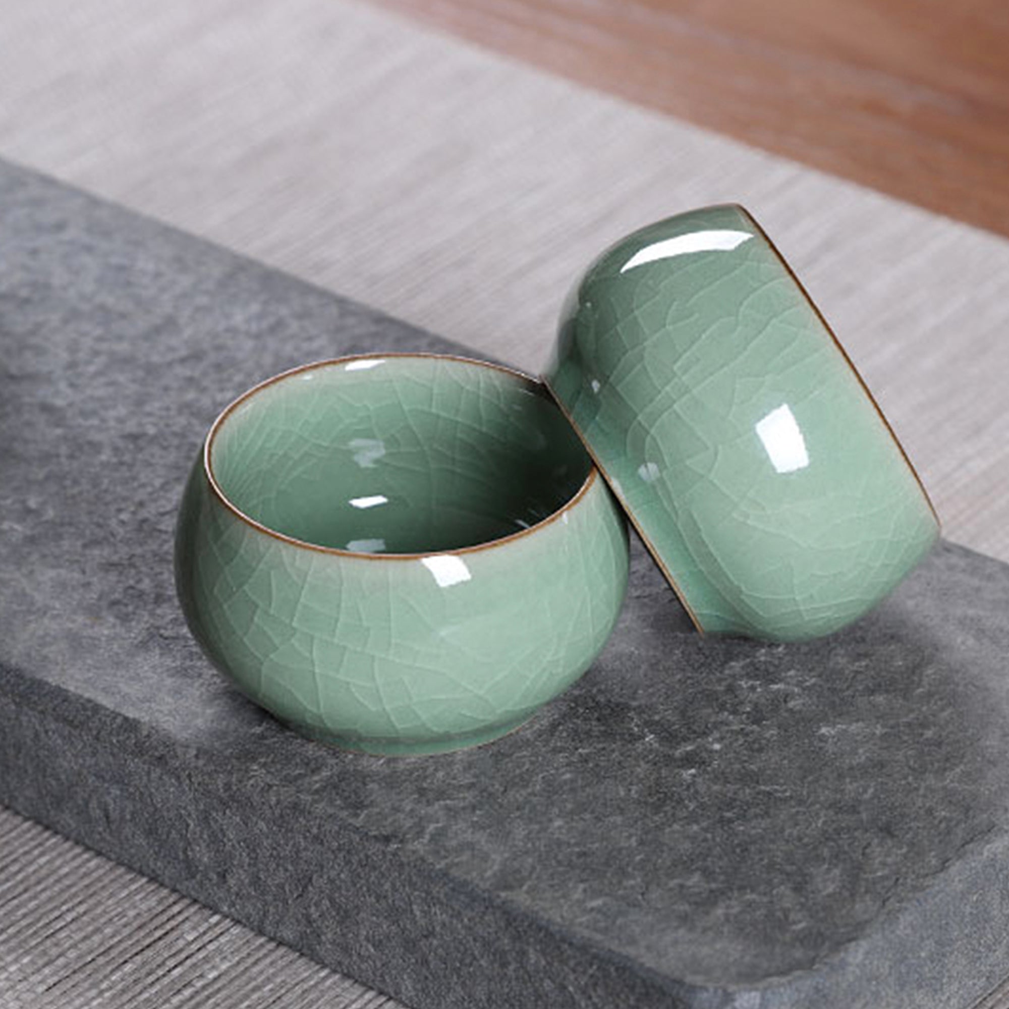 Leaf Crackle Tea Pot Cup Set