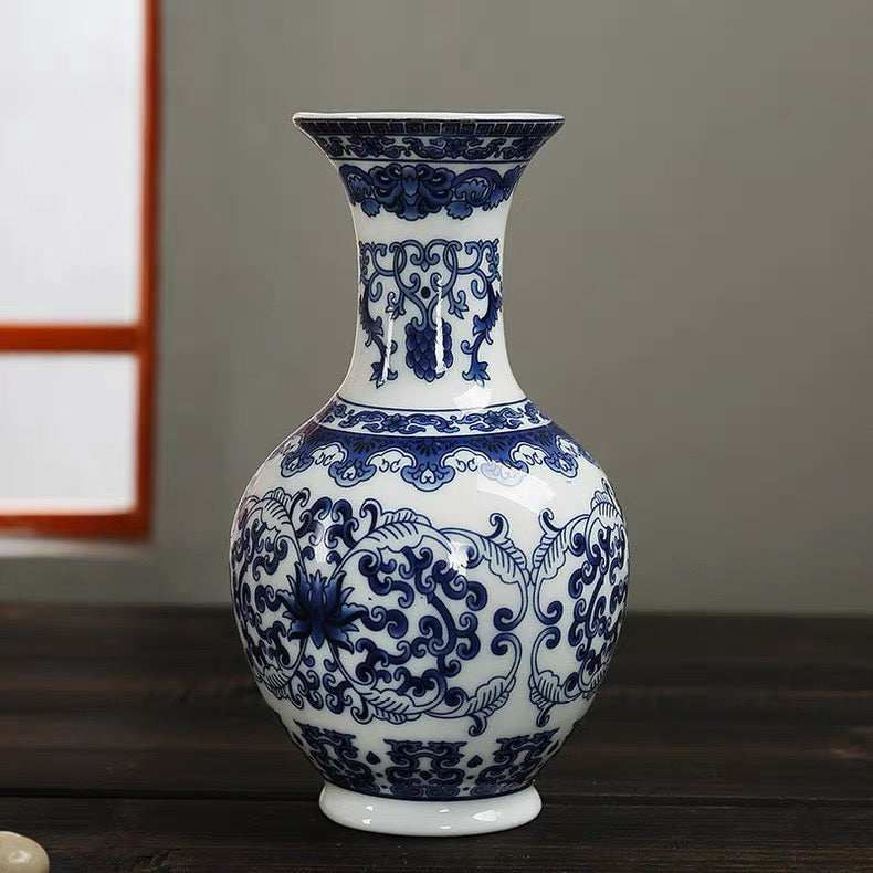 Vintage Blue & White Porcelain Wall Vase
