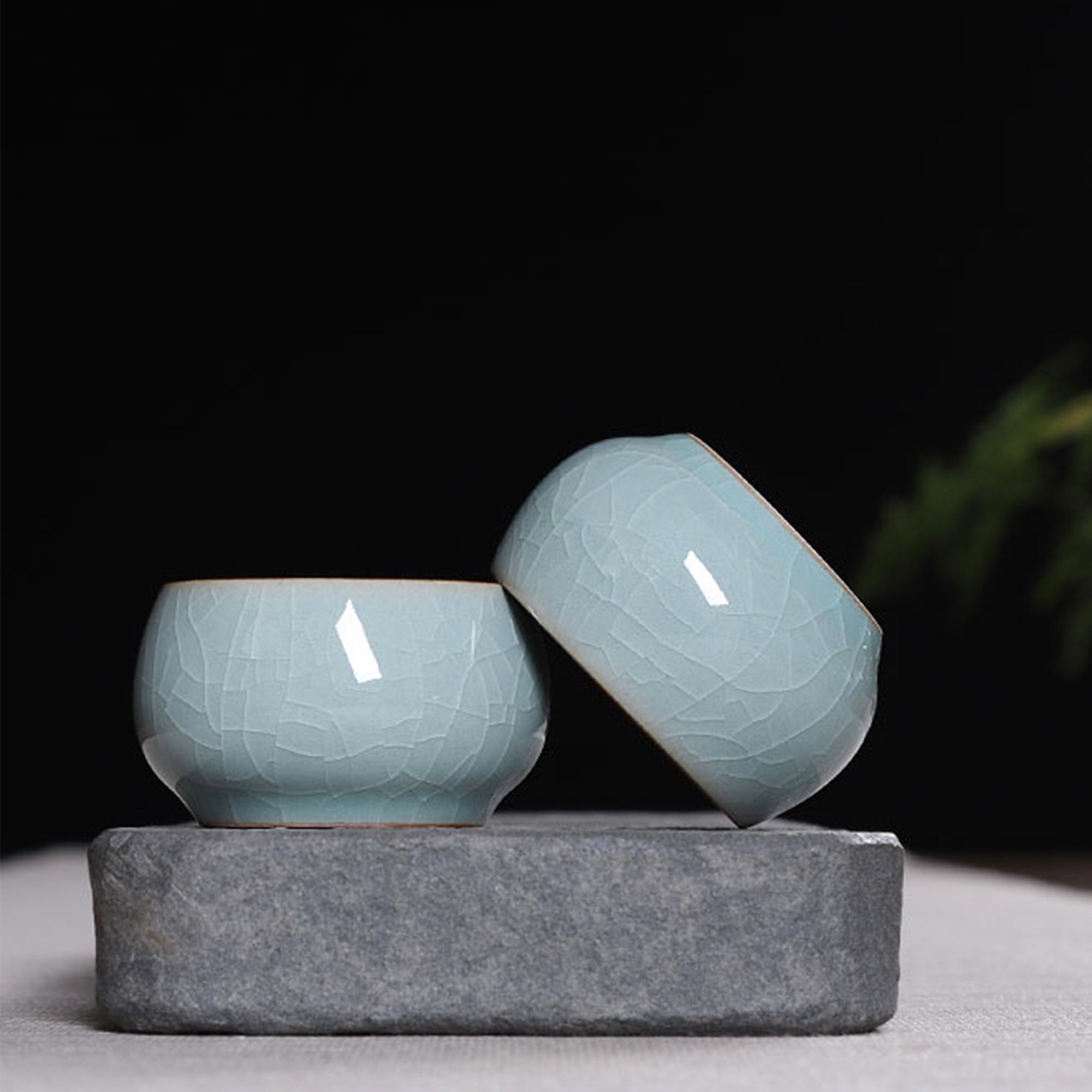 Leaf Crackle Tea Pot Cup Set