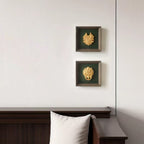 Asian-Inspired Golden Relief Framed Wall Art 215x215