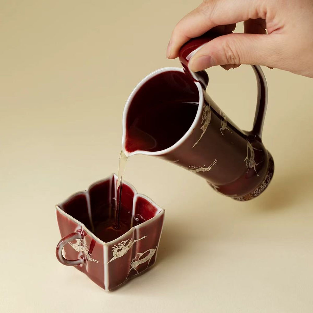 Auspicious Leaping Deer Cup