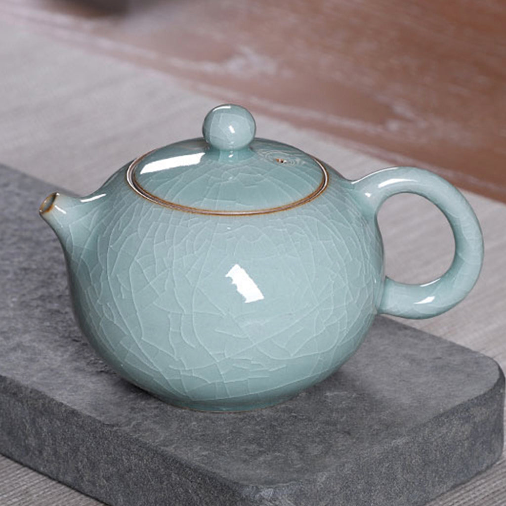 Leaf Crackle Tea Pot Cup Set