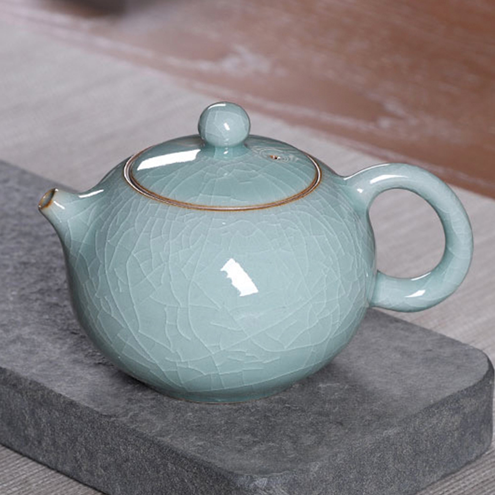 Leaf Crackle Tea Pot Cup Set