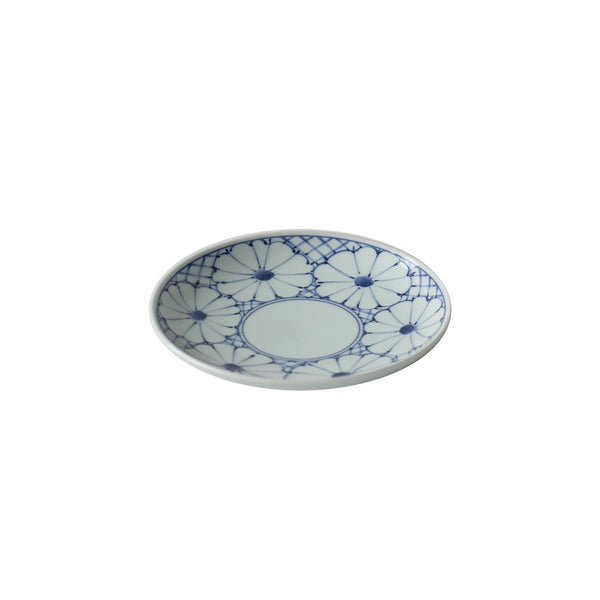 Hand-Painted Indigo Petal Plate