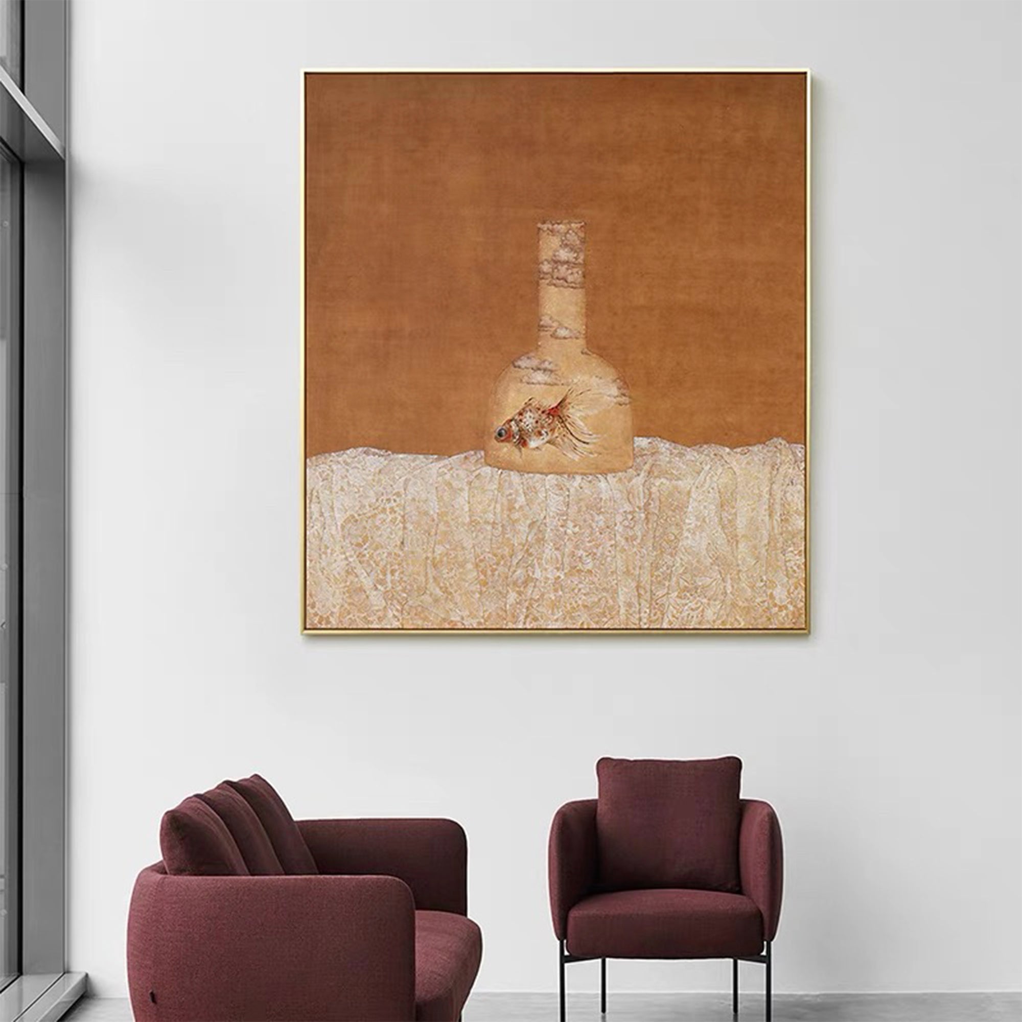 Melancholy Goldfish Painting on Canvas 400x500