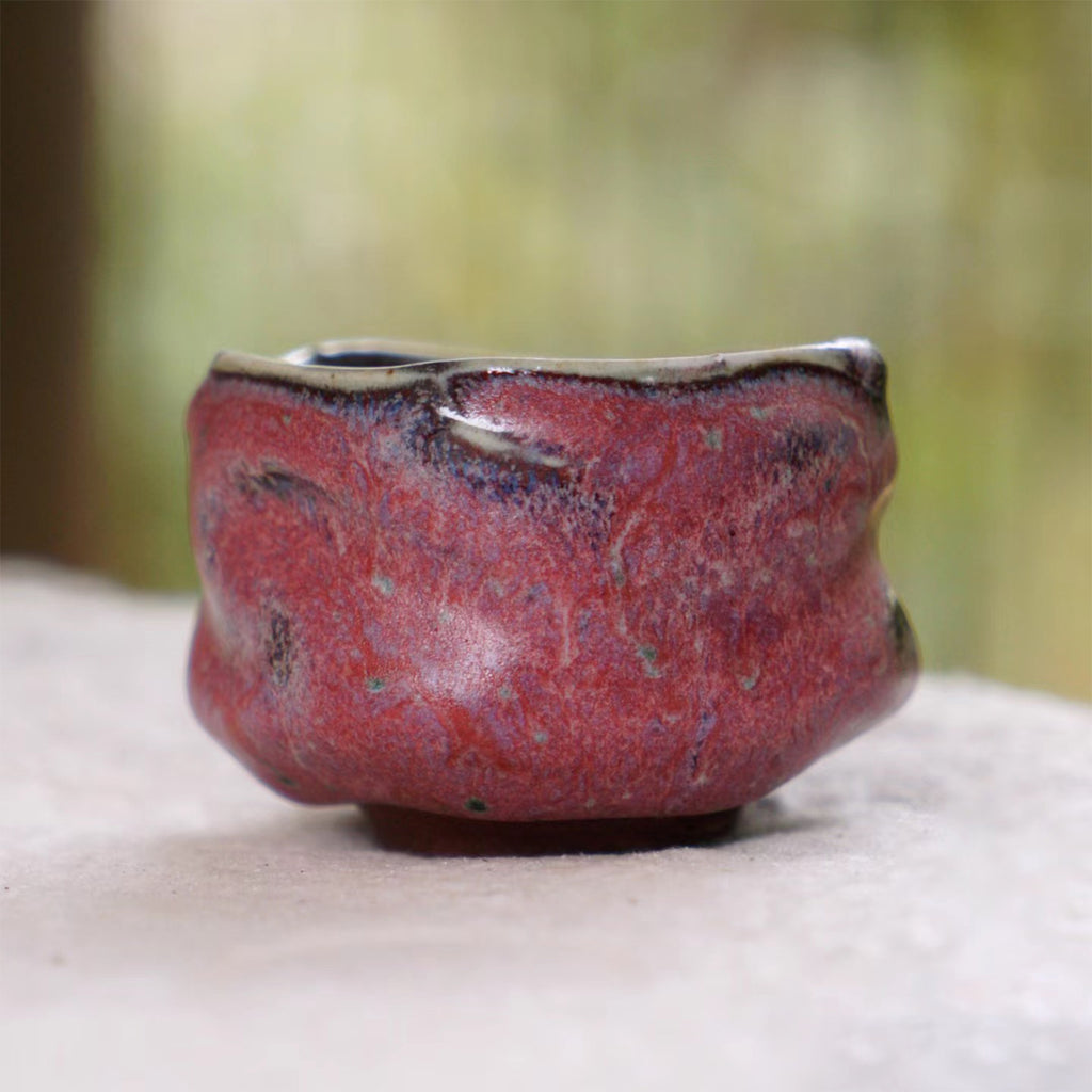 Yuanzhong, W. Unnamed Kiln｜Copper Red Glaze Freeform Small Cup