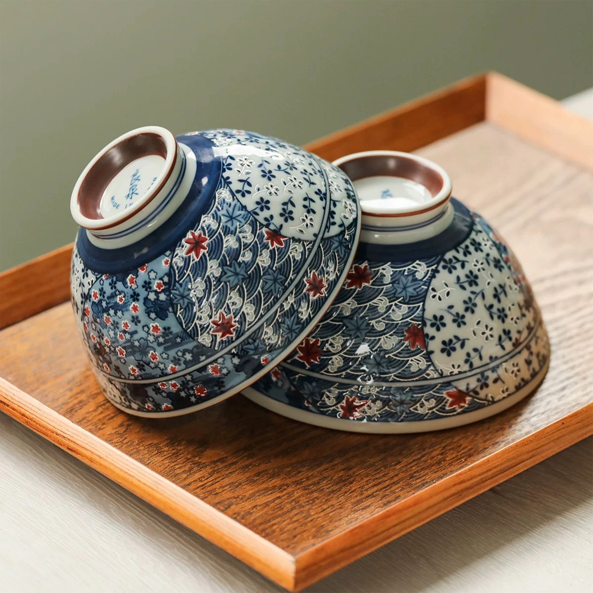 Hand-Painted Antique-Style Maple Bowl
