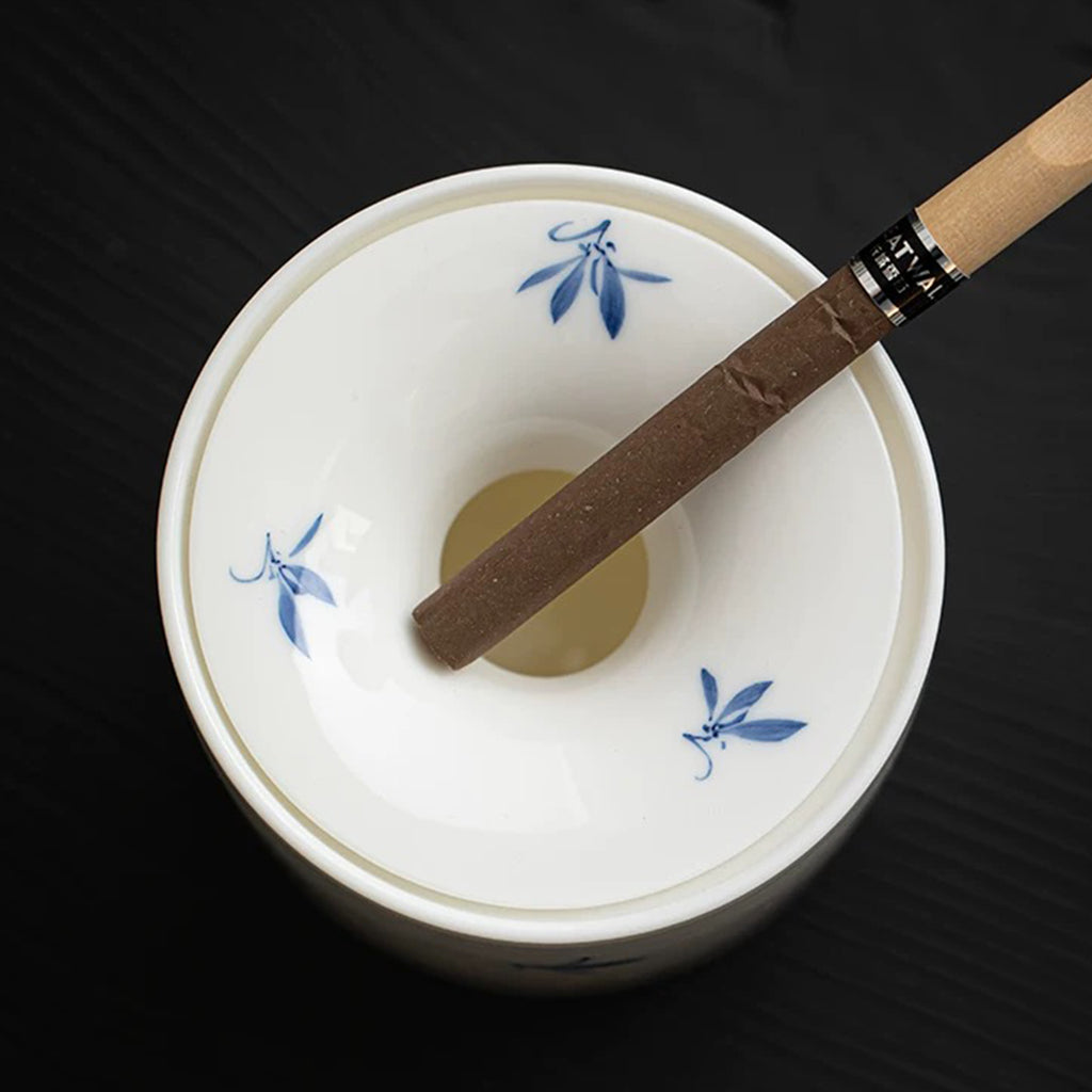 Hand-Painted Butterfly Orchid Ashtray