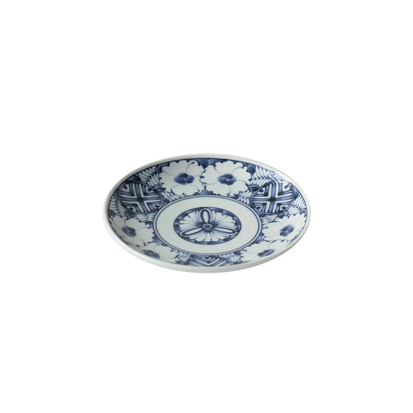 Hand-Painted Indigo Pattern Plate