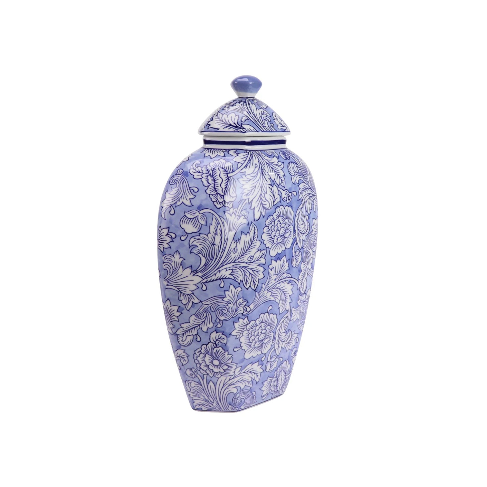 Modern Chinese Blue and White Floral Vase
