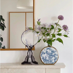 Chinese Ink Painting with Gold Trim Porcelain Vase