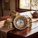 Golden Lotus Enamel Guangcai Hand-painted Tea Bowl
