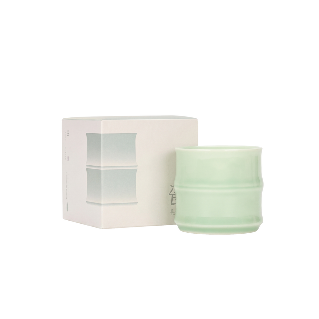 Bamboo Celadon Porcelain Candle | Moso Bamboo Soy Wax