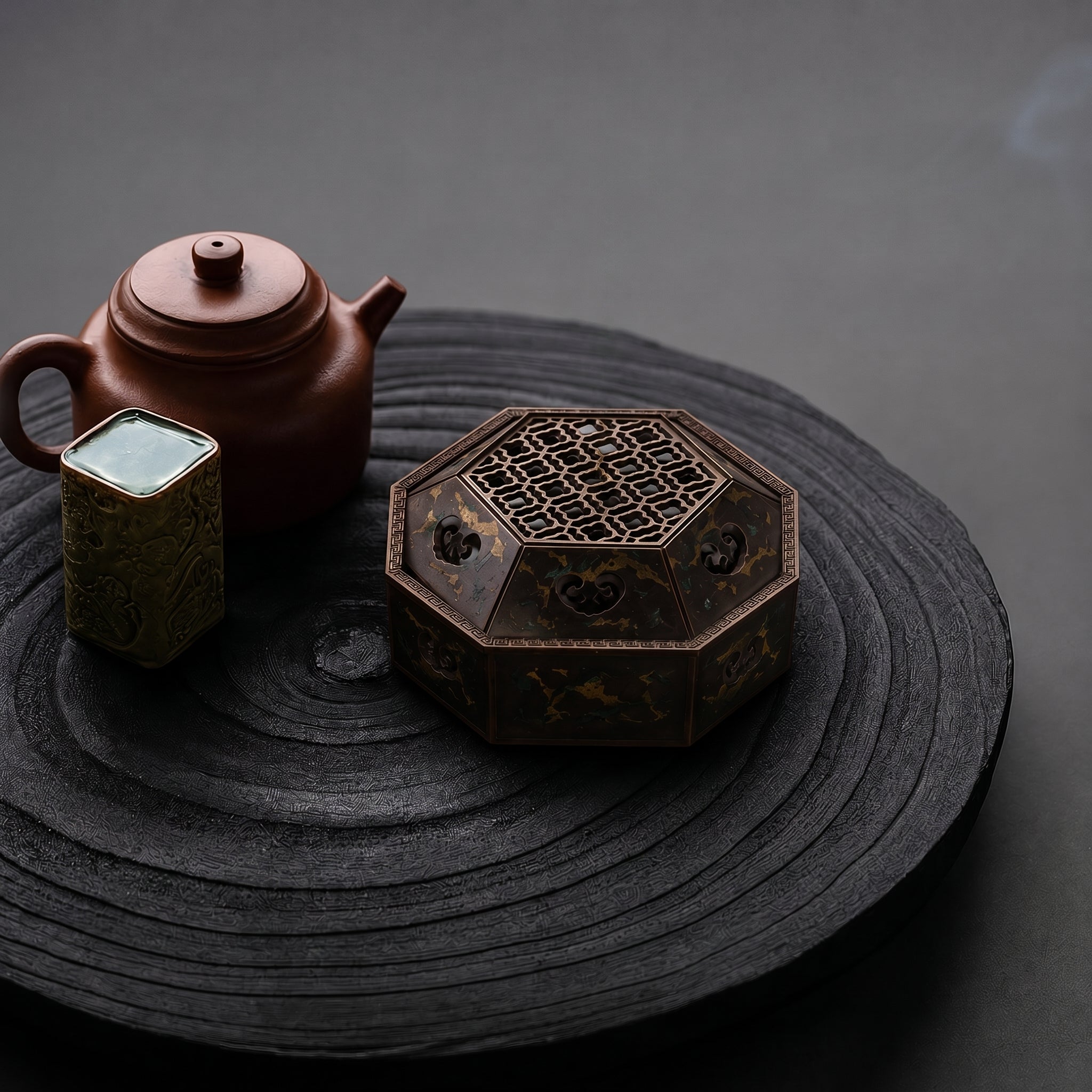 HexaMori Gilded Incense Burner Gift Set