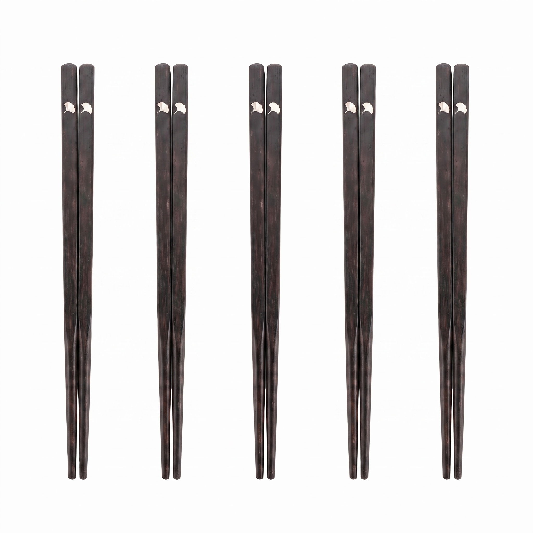 Noir Ginkgo Silver Leaf Ebony Chopsticks