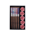 Sakura Blossom 5-Pair Chopstick Set with Ceramic Rests