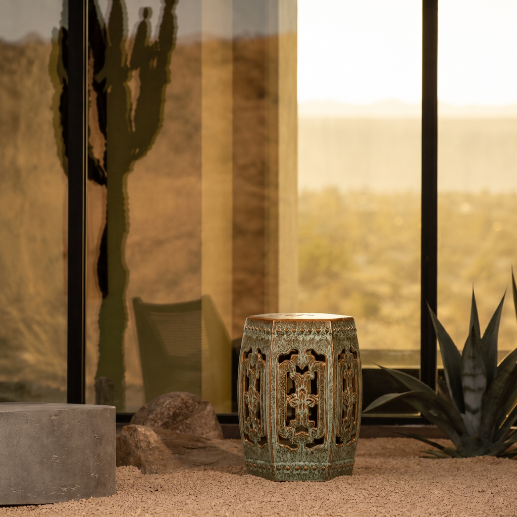 Jadelle Ceramic Garden Stool & Side Table