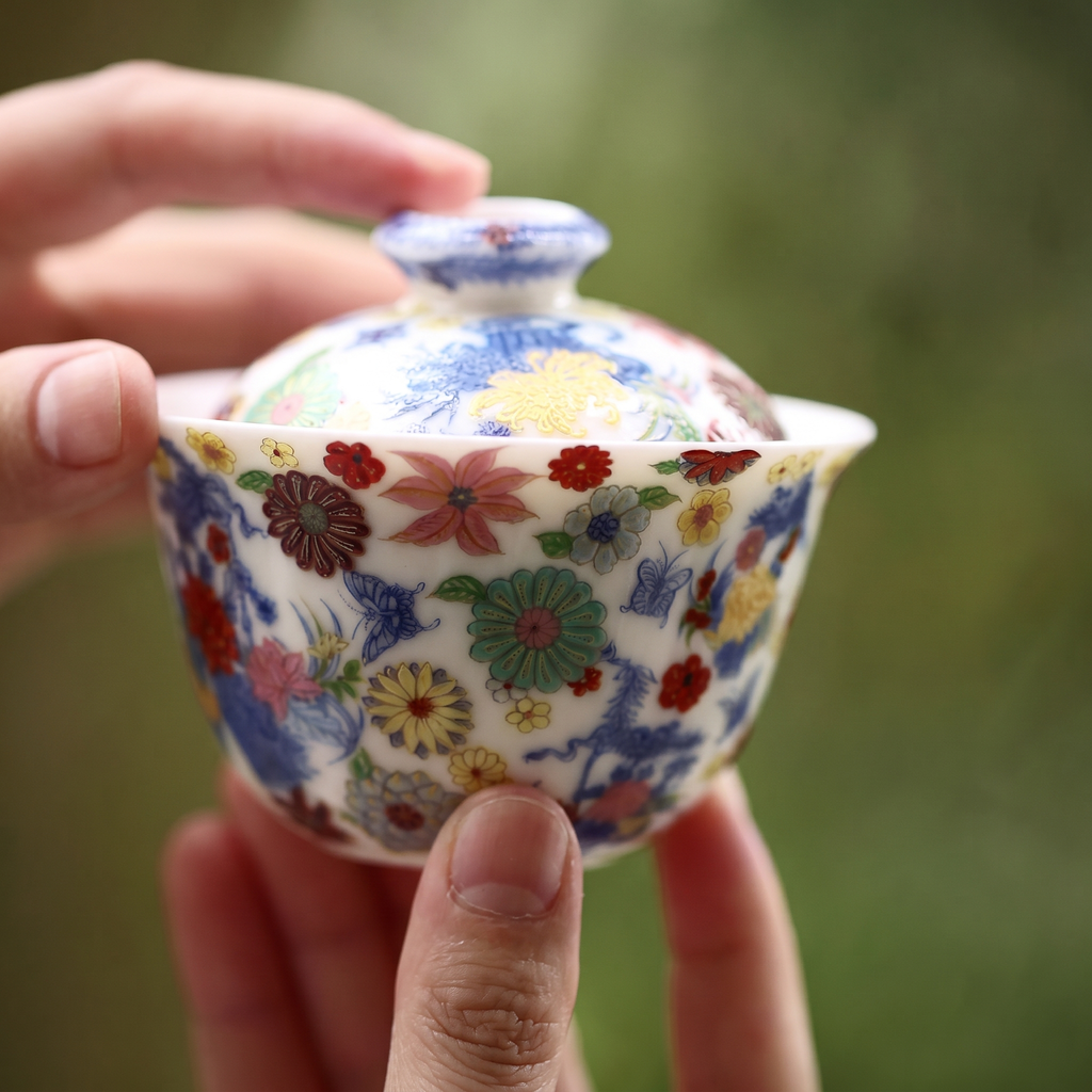 Imperial Garden Bloom Floravale Porcelain Gaiwan