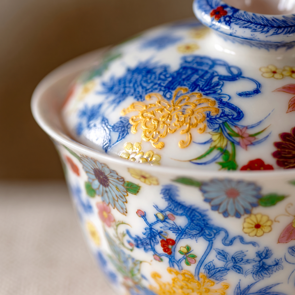 Imperial Garden Bloom Floravale Porcelain Gaiwan