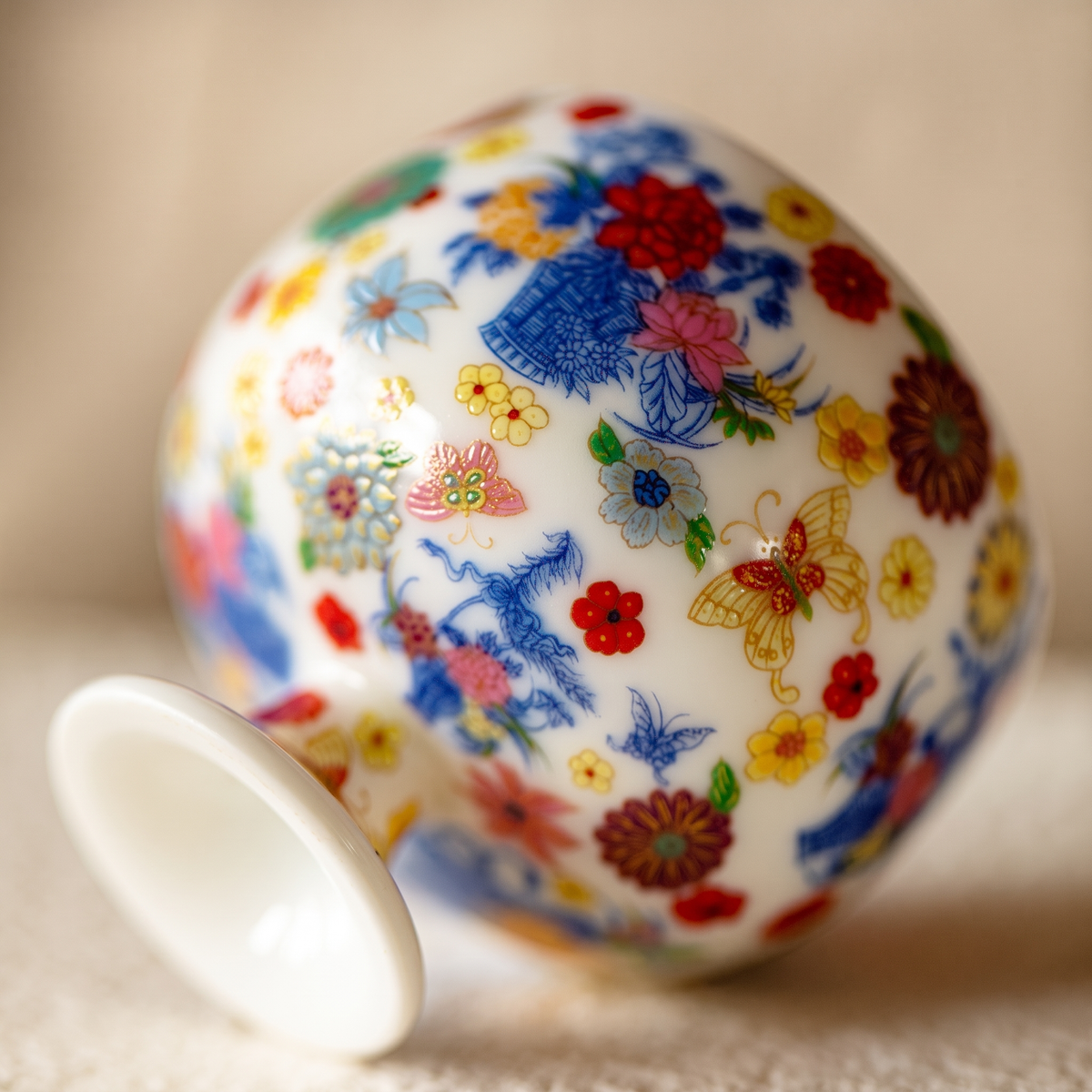 Imperial Garden Bloom Petalcrest Footed Porcelain Cup