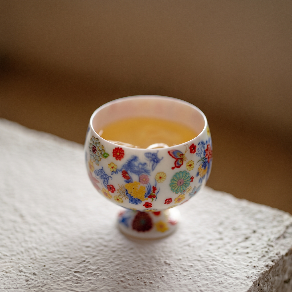 Imperial Garden Bloom Petalcrest Footed Porcelain Cup