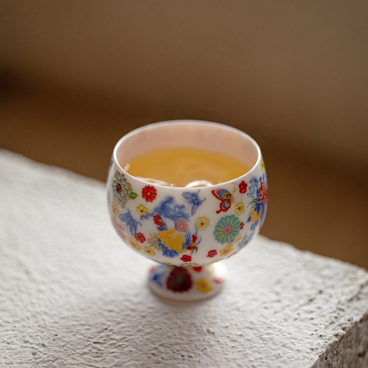 Imperial Garden Bloom Petalcrest Footed Porcelain Cup