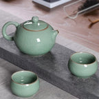 Leaf Crackle Tea Pot Cup Set