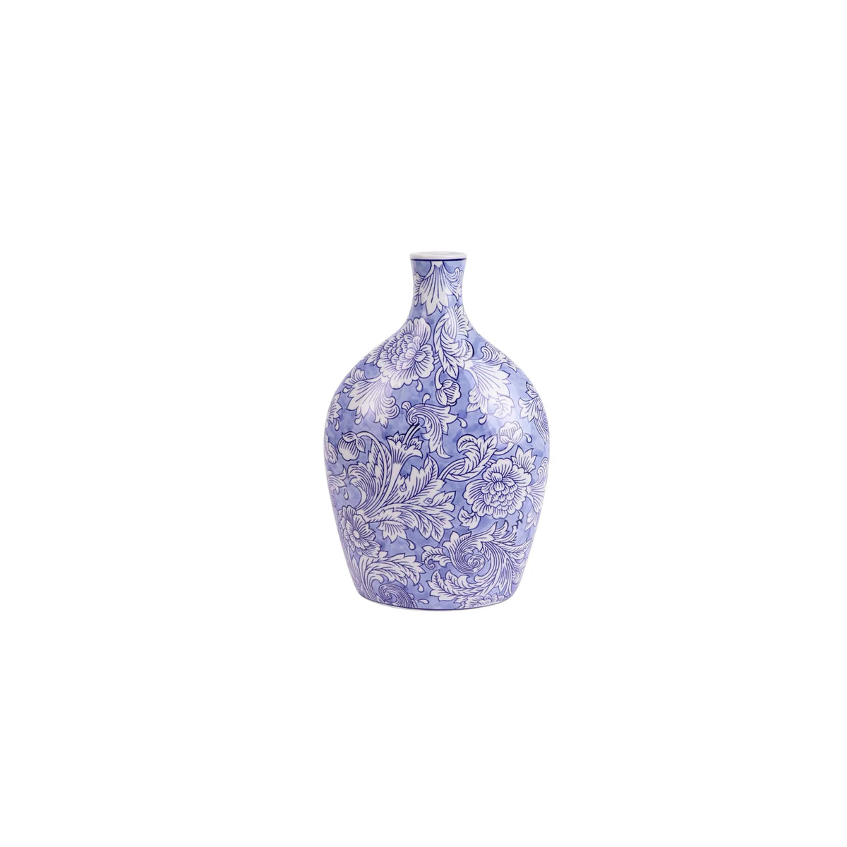 Modern Chinese Blue and White Floral Vase