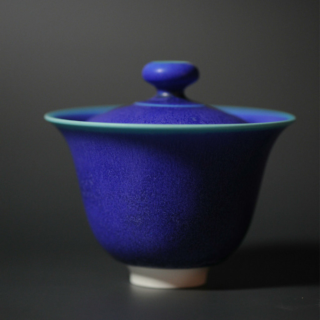 Yuanzhong, W. Unnamed Kiln｜Jade Clay Peacock Blue Gaiwan Lidded Bowl