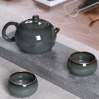 Leaf Crackle Tea Pot Cup Set