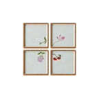 Handpainted Bloom Ceramic Coaster set