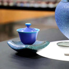 Yuanzhong, W. Unnamed Kiln｜Jade Clay Peacock Blue Gaiwan Lidded Bowl